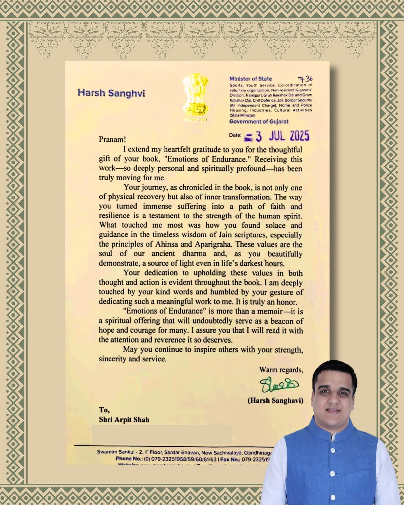 Dy. CM Gujarat Harsh Sanghvi