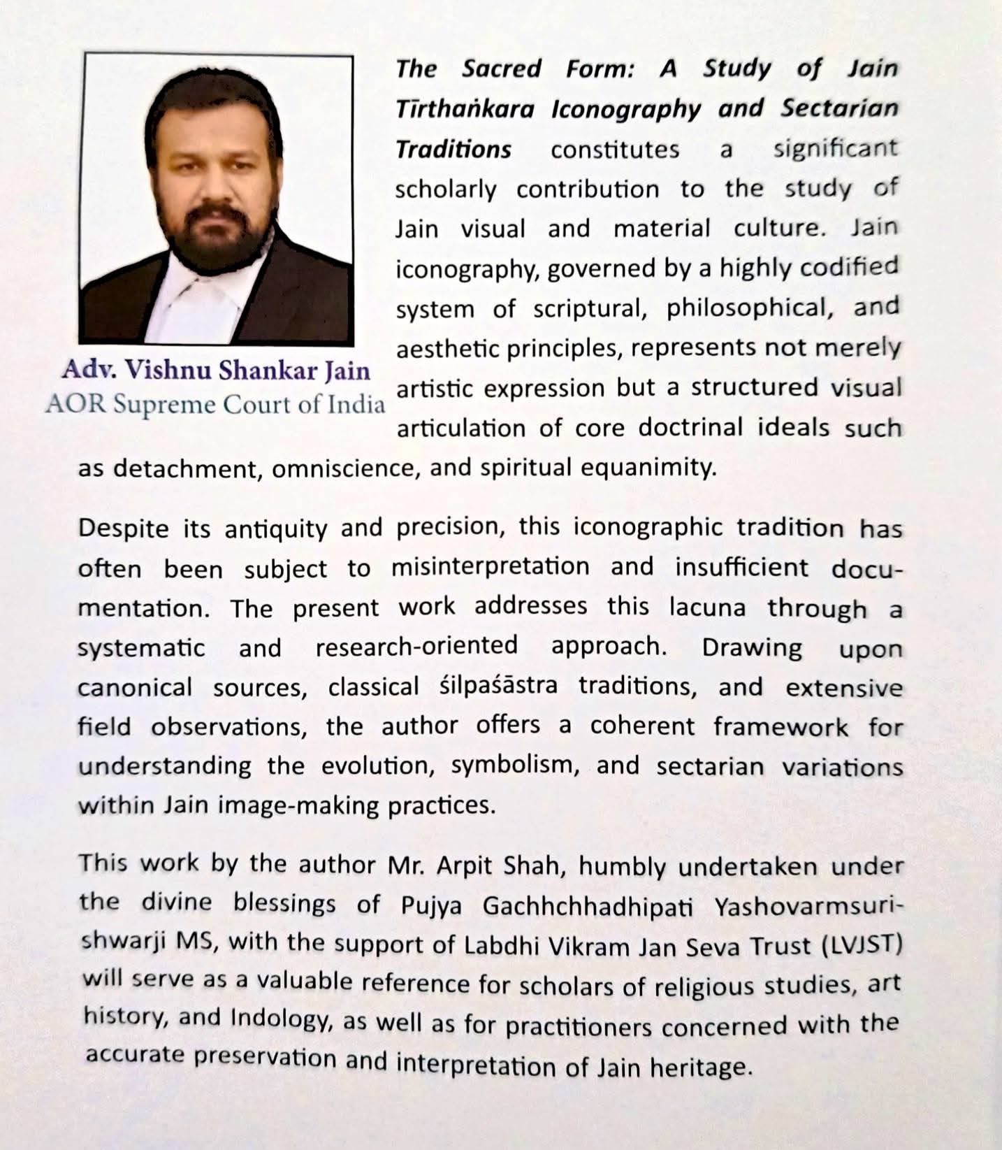 Foreword by Adv. Vishnu Shankar Jain
