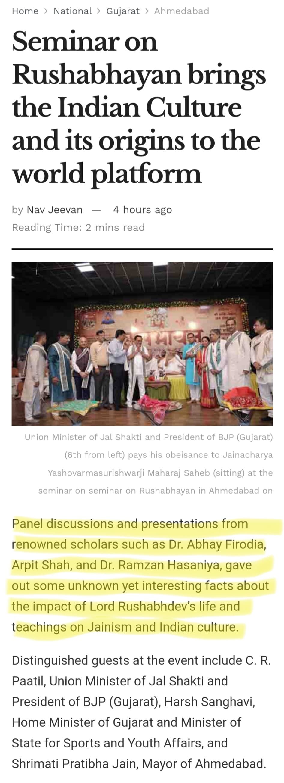 Press Coverage for Rushabhayan